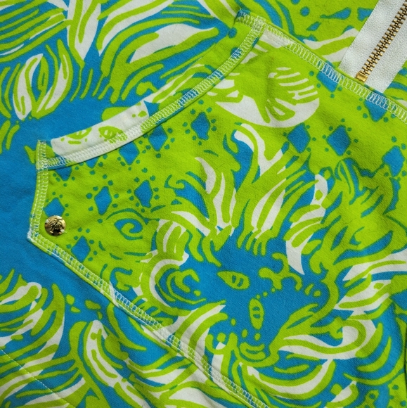 Lilly Pulitzer Skipper Popover Roar Of The Jungle ½ Zip Terrycloth Sweatshirt SM - Picture 6 of 14